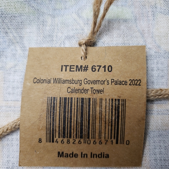 Two Colonial Williamsburg XL Tea Towels Wall Hanger Dowel - Picture 5 of 12